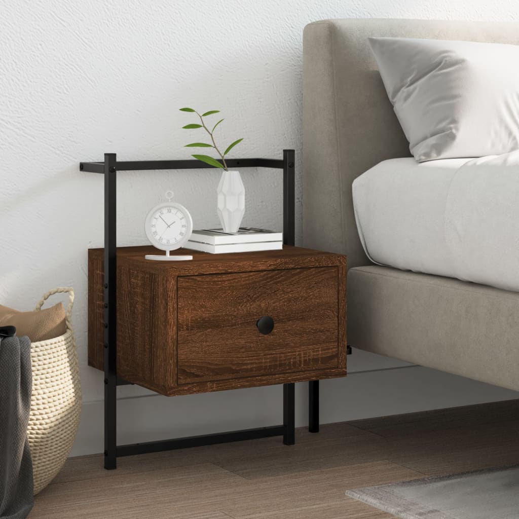 Bedside Cabinet Wall-Mounted 35X30X51 Cm Engineered Wood
