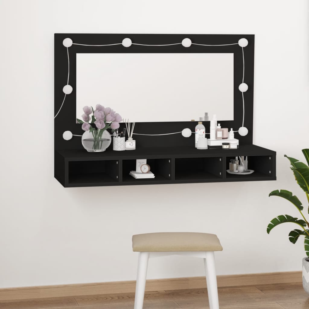Mirror Cabinet With Led 90X31.5X62 Cm