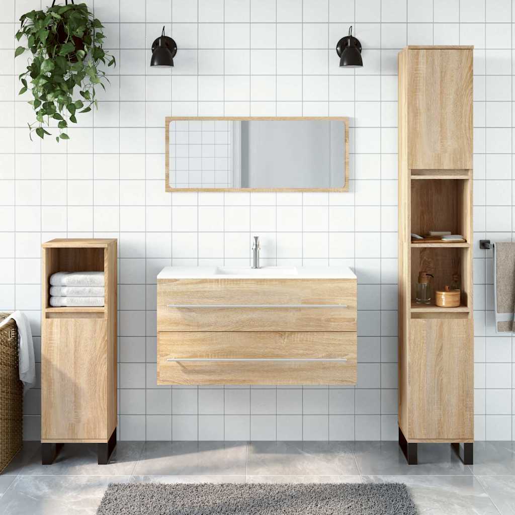 2 Piece Bathroom Furniture Set Engineered Wood