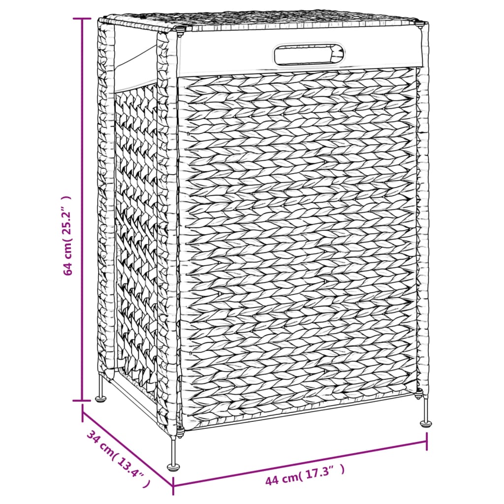 Laundry Basket 44X34X64 Cm Water Hyacinth