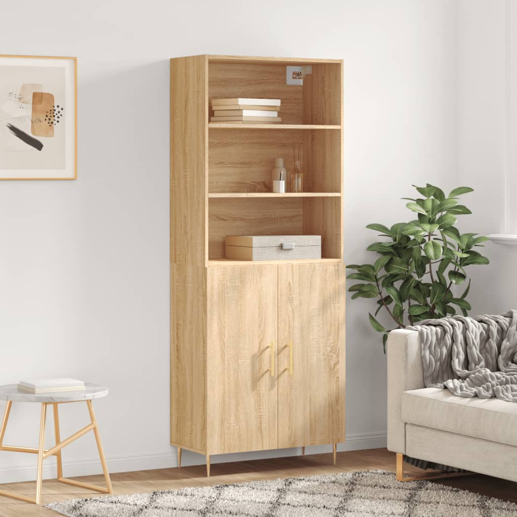 Highboard 69.5X34X180 Cm Engineered Wood