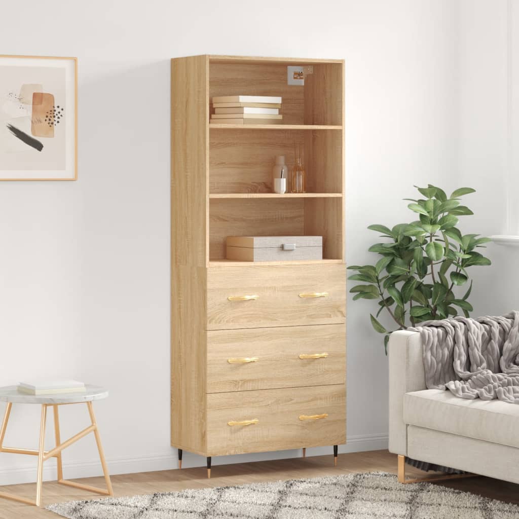 Highboard 69.5X34X180 Cm Engineered Wood