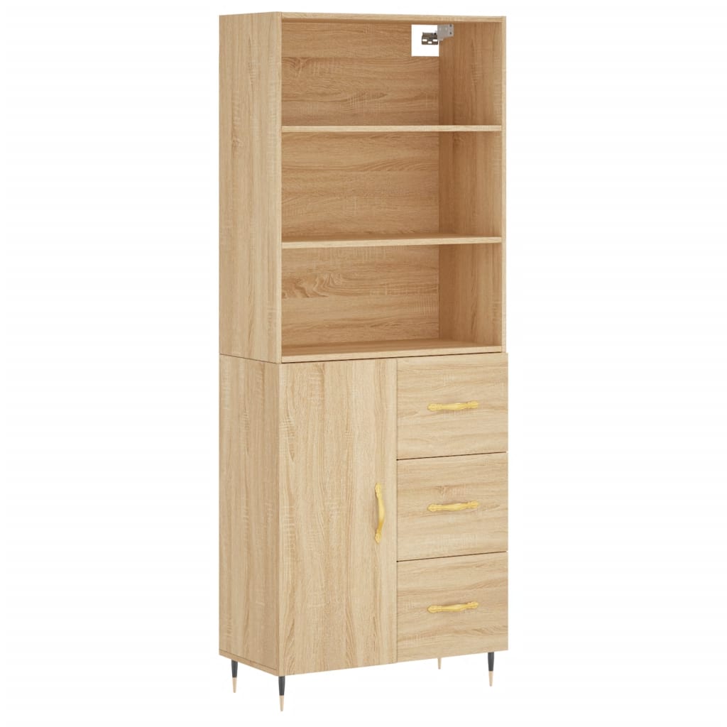 Highboard 69.5X34X180 Cm Engineered Wood