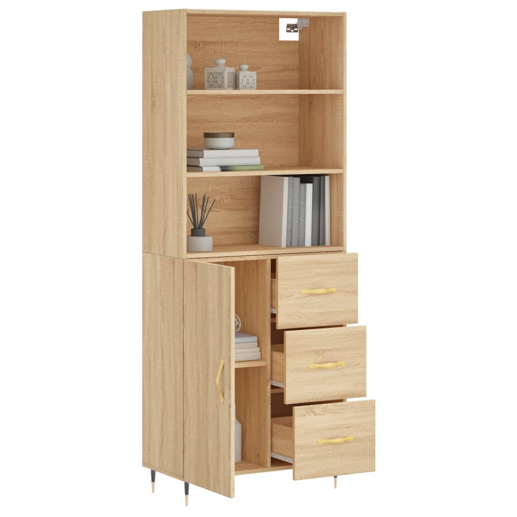 Highboard 69.5X34X180 Cm Engineered Wood