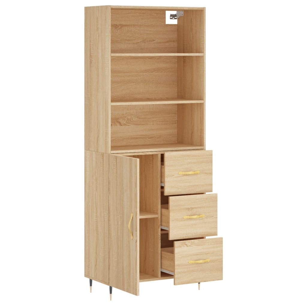 Highboard 69.5X34X180 Cm Engineered Wood
