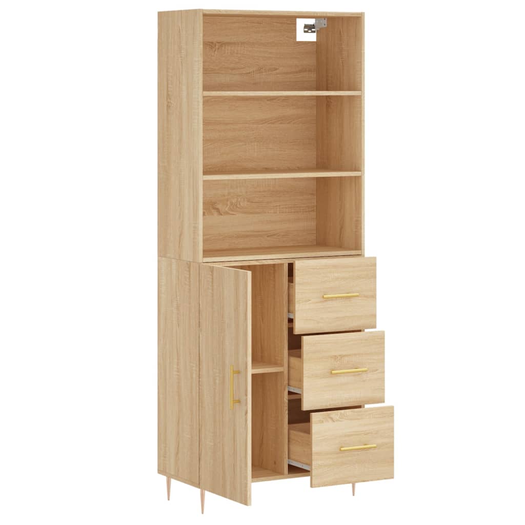 Highboard 69.5X34X180 Cm Engineered Wood