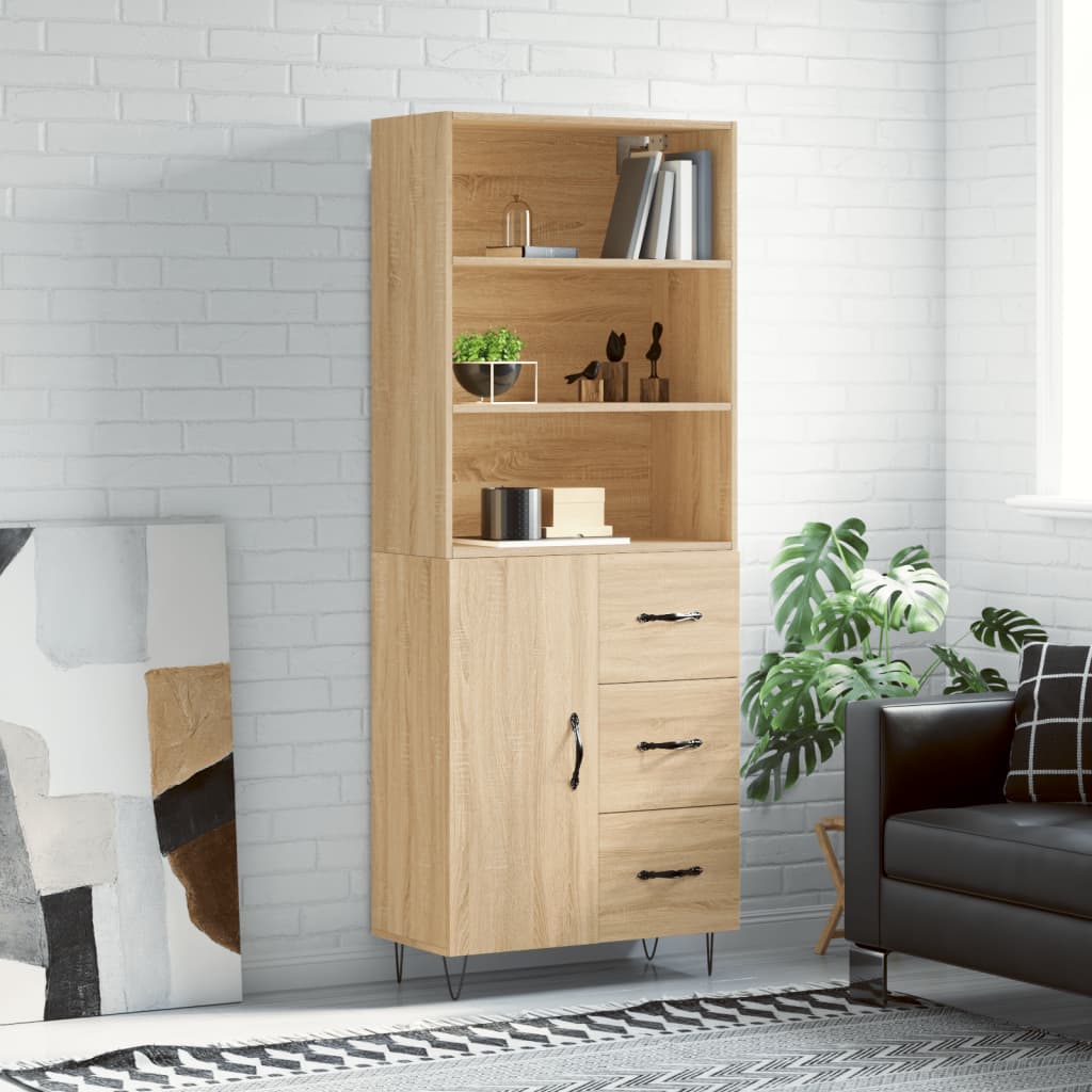 Highboard 69.5X34X180 Cm Engineered Wood