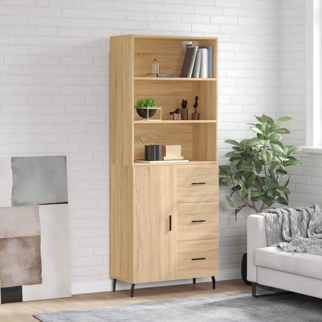 Highboard 69.5X34X180 Cm Engineered Wood