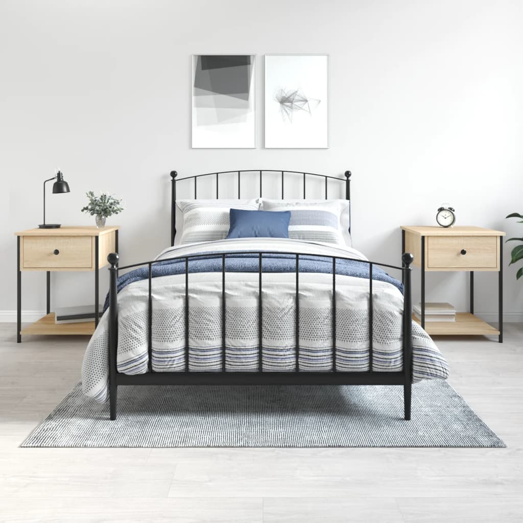 Bedside Table 44X45X58 Cm Engineered Wood