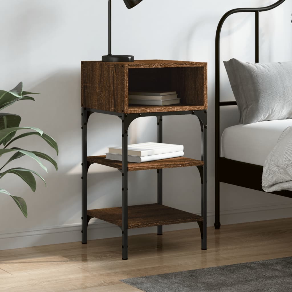 Bedside Table 35X34.5X70 Cm Engineered Wood