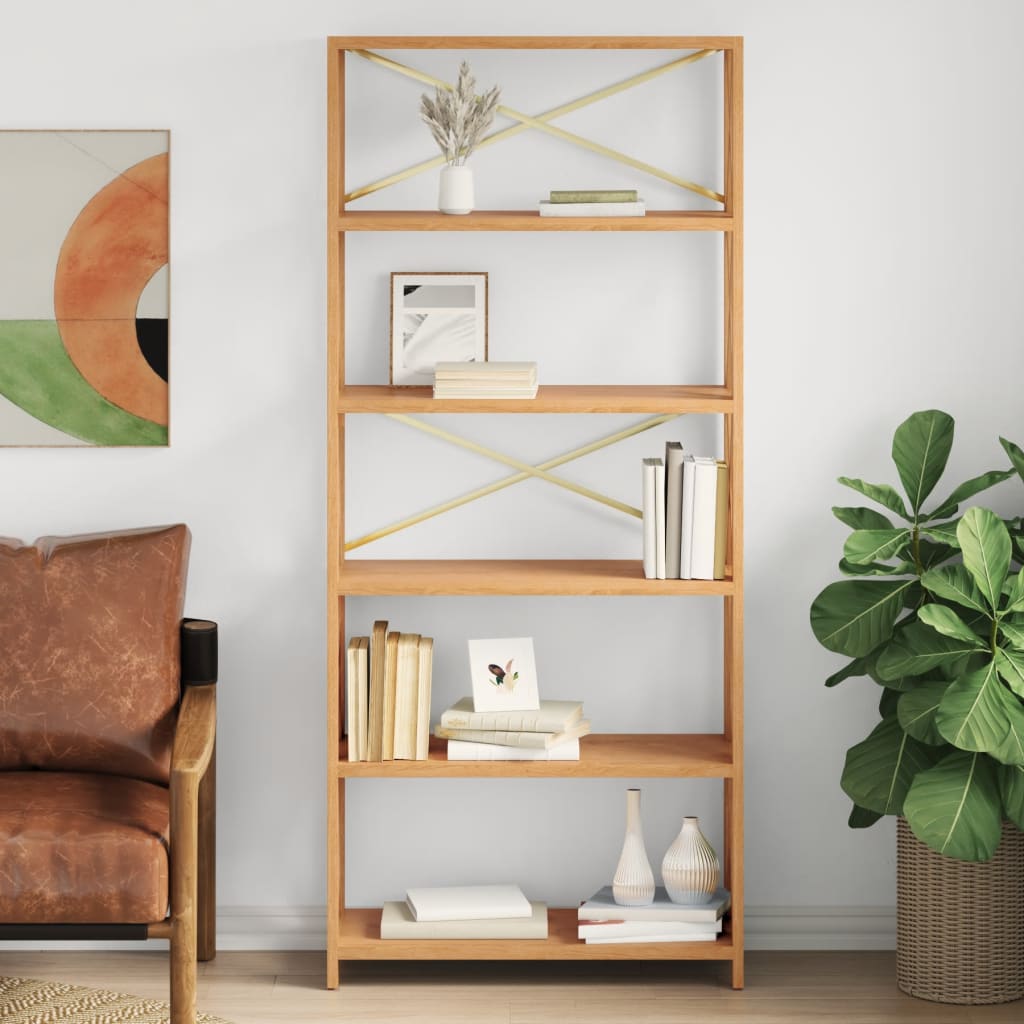 6-Tier Shelf 40X30X Solid Wood Oak