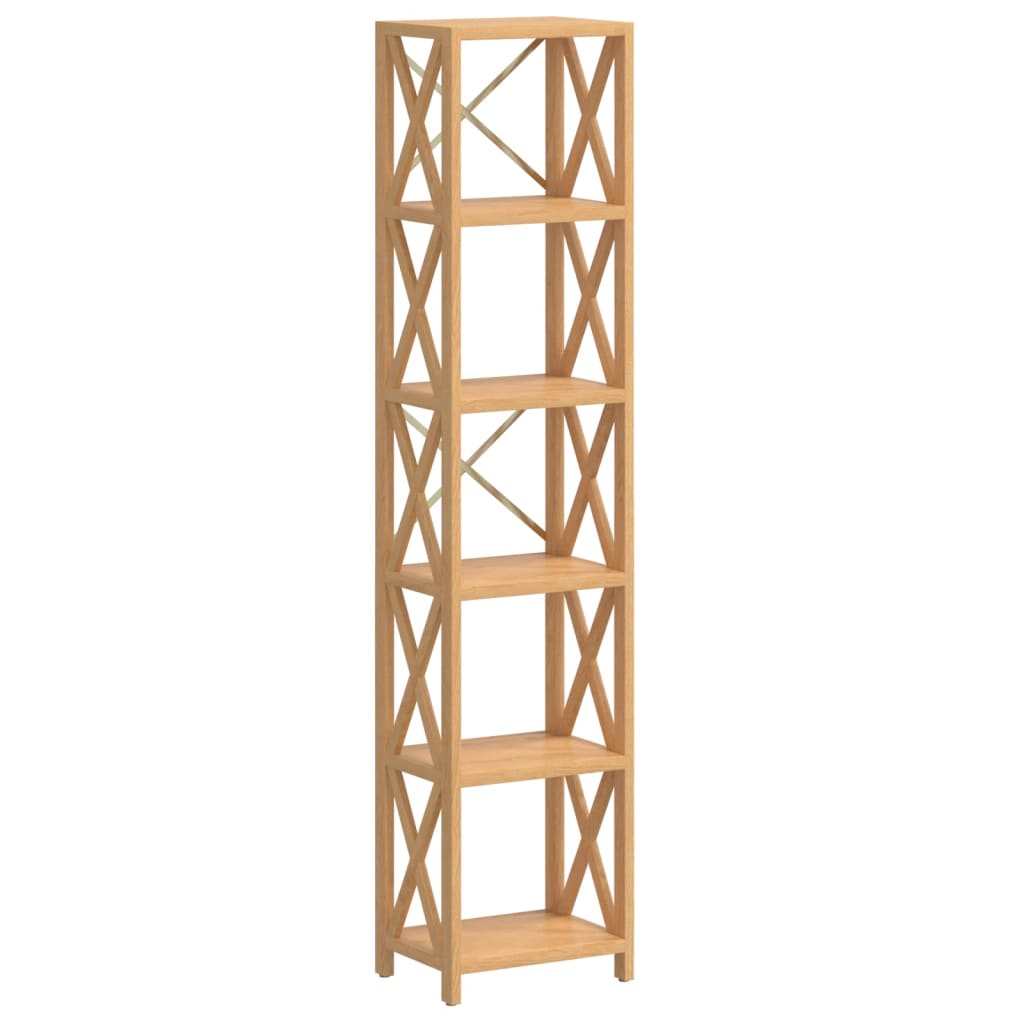 6-Tier Shelf 40X30X Solid Wood Oak