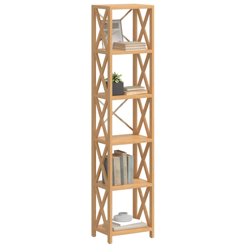 6-Tier Shelf 40X30X Solid Wood Oak