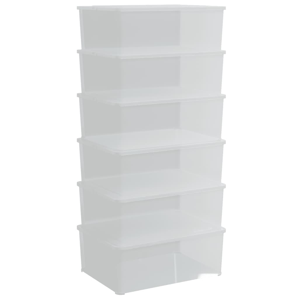 Plastic Storage Boxes 6 Pcs Stackable