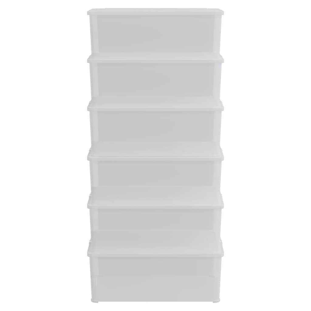 Plastic Storage Boxes 6 Pcs Stackable