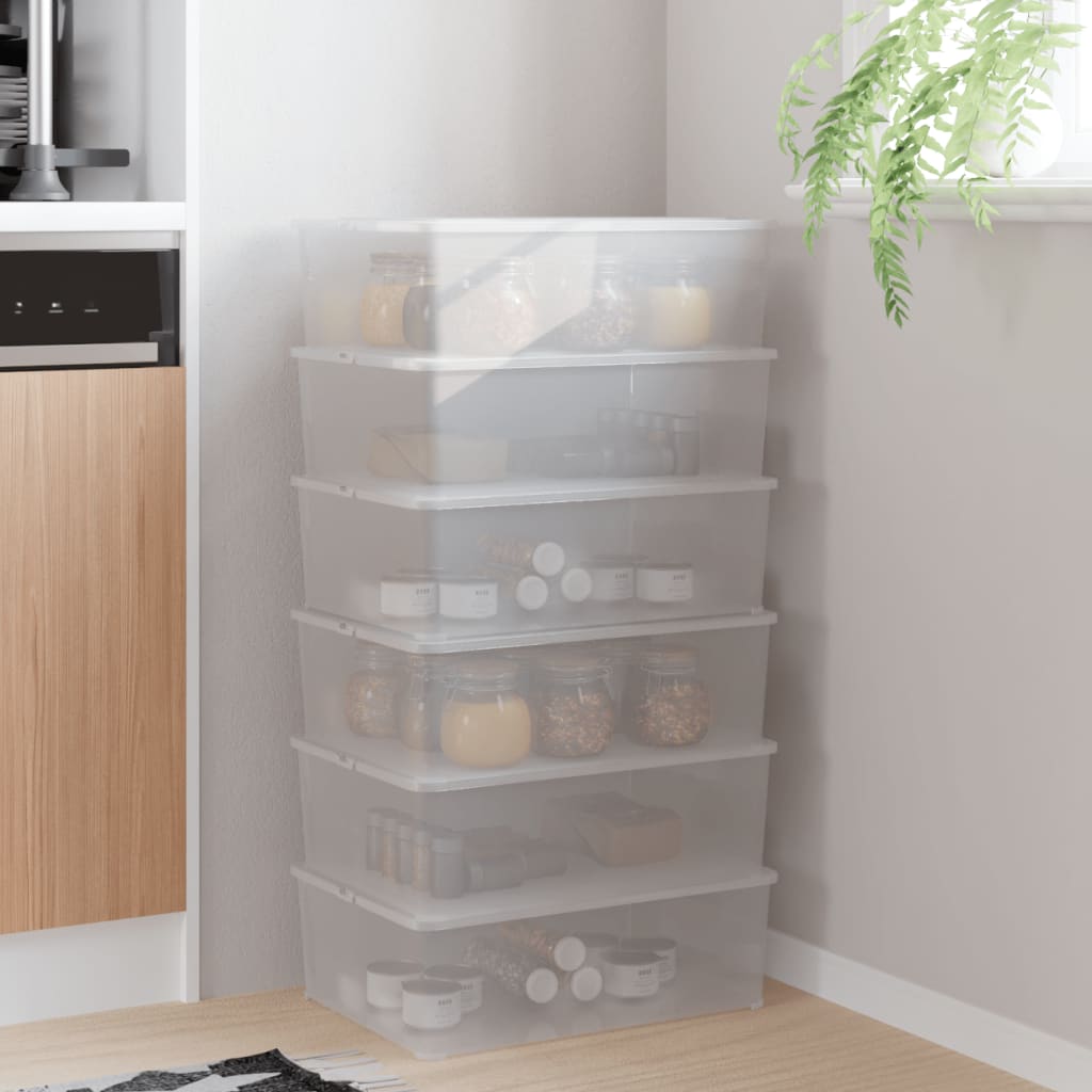 Plastic Storage Boxes 6 Pcs Stackable