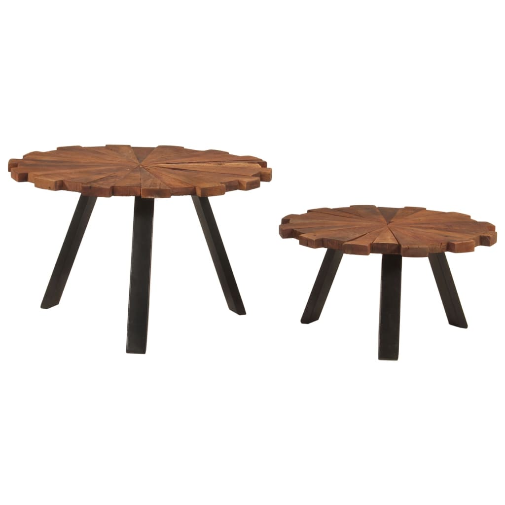 Coffee Tables 2 Pcs Solid Wood Reclaimed And Iron