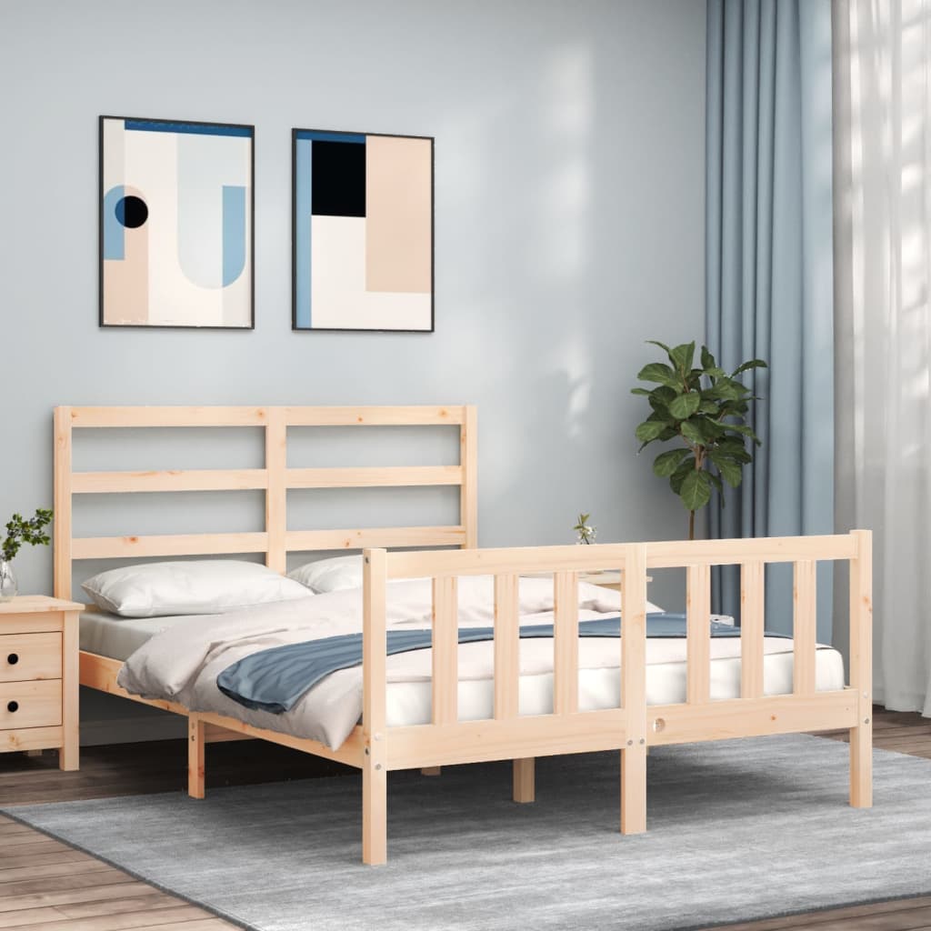Bed Frame Without Mattress Solid Wood Pine