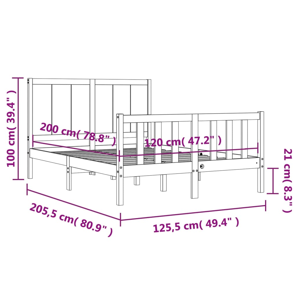 Bed Frame Without Mattress Solid Wood Pine