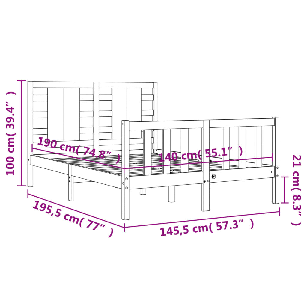 Bed Frame Without Mattress Solid Wood Pine