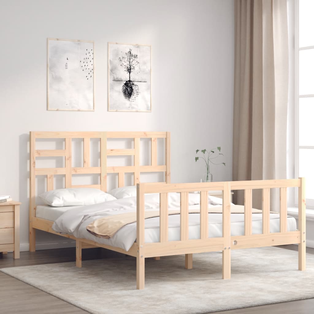 Bed Frame Without Mattress Small Double Solid Wood Pine