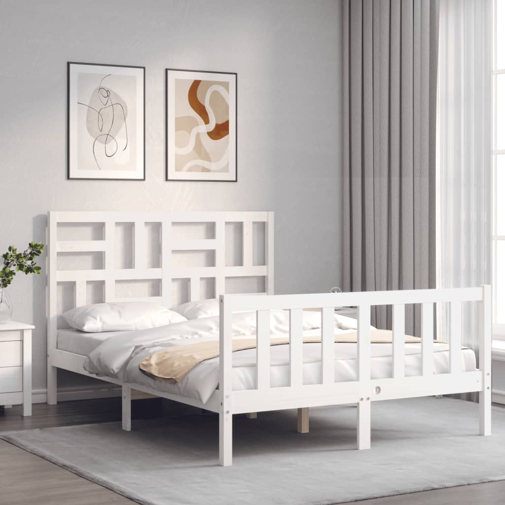 Bed Frame Without Mattress Small Double Solid Wood Pine