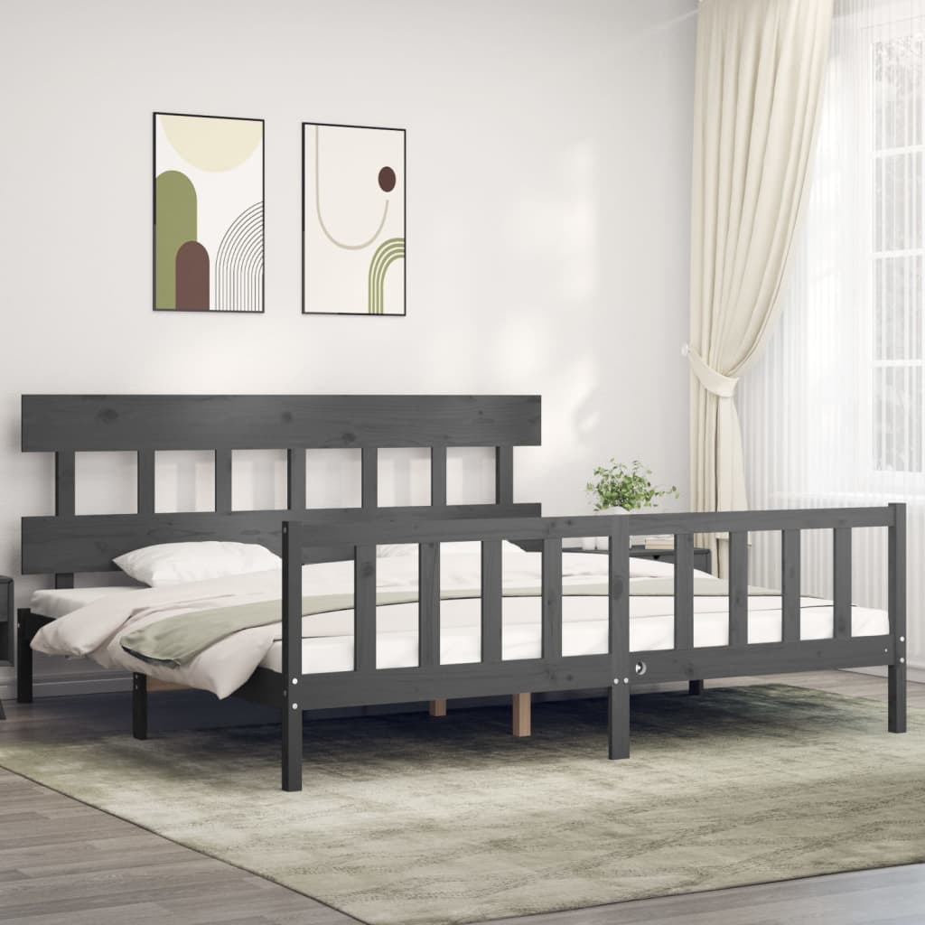 Bed Frame Without Mattress Double Solid Wood Pine