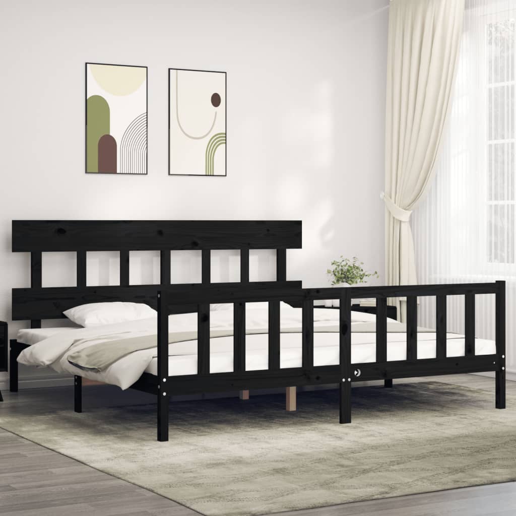 Bed Frame Without Mattress Double Solid Wood Pine