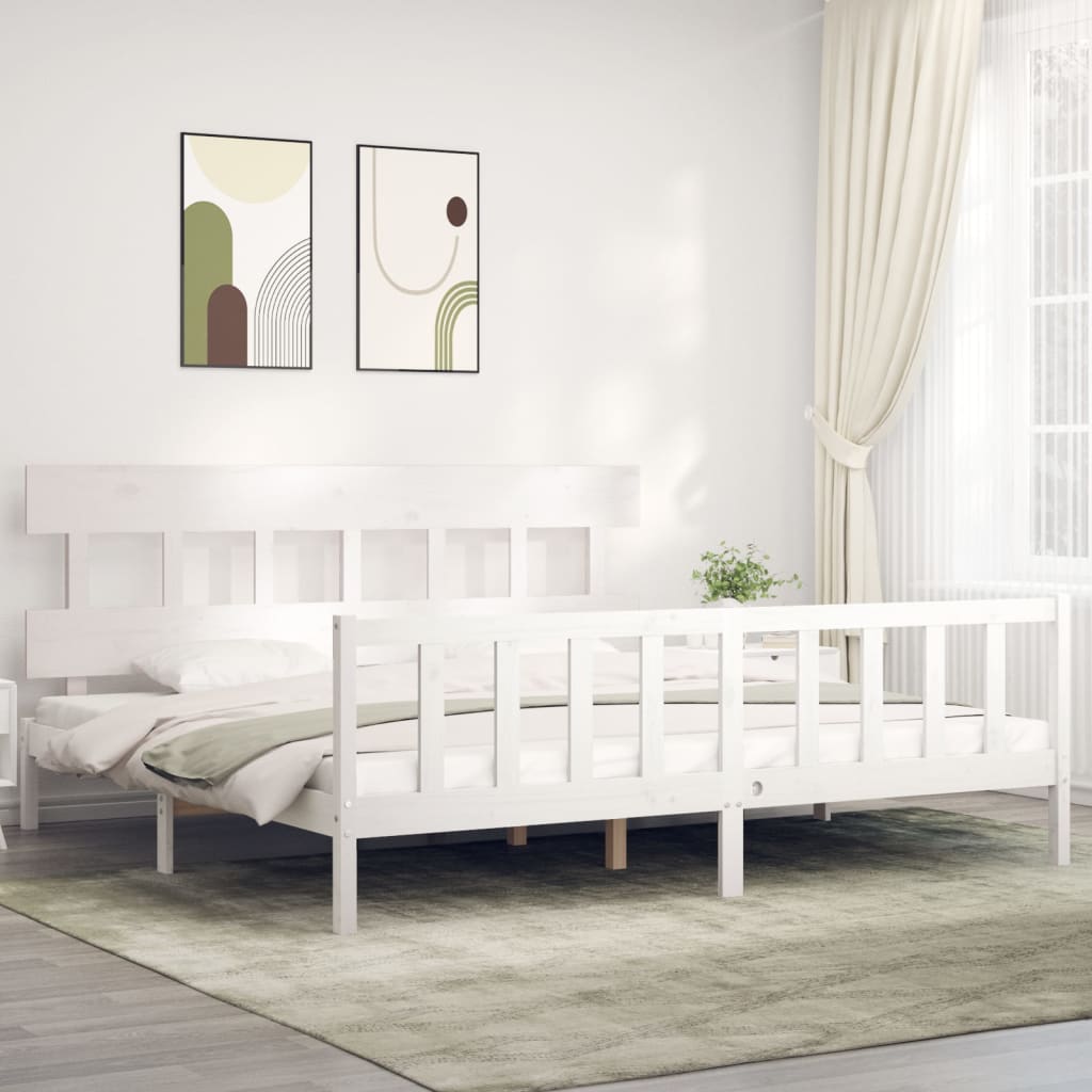 Bed Frame Without Mattress Double Solid Wood Pine