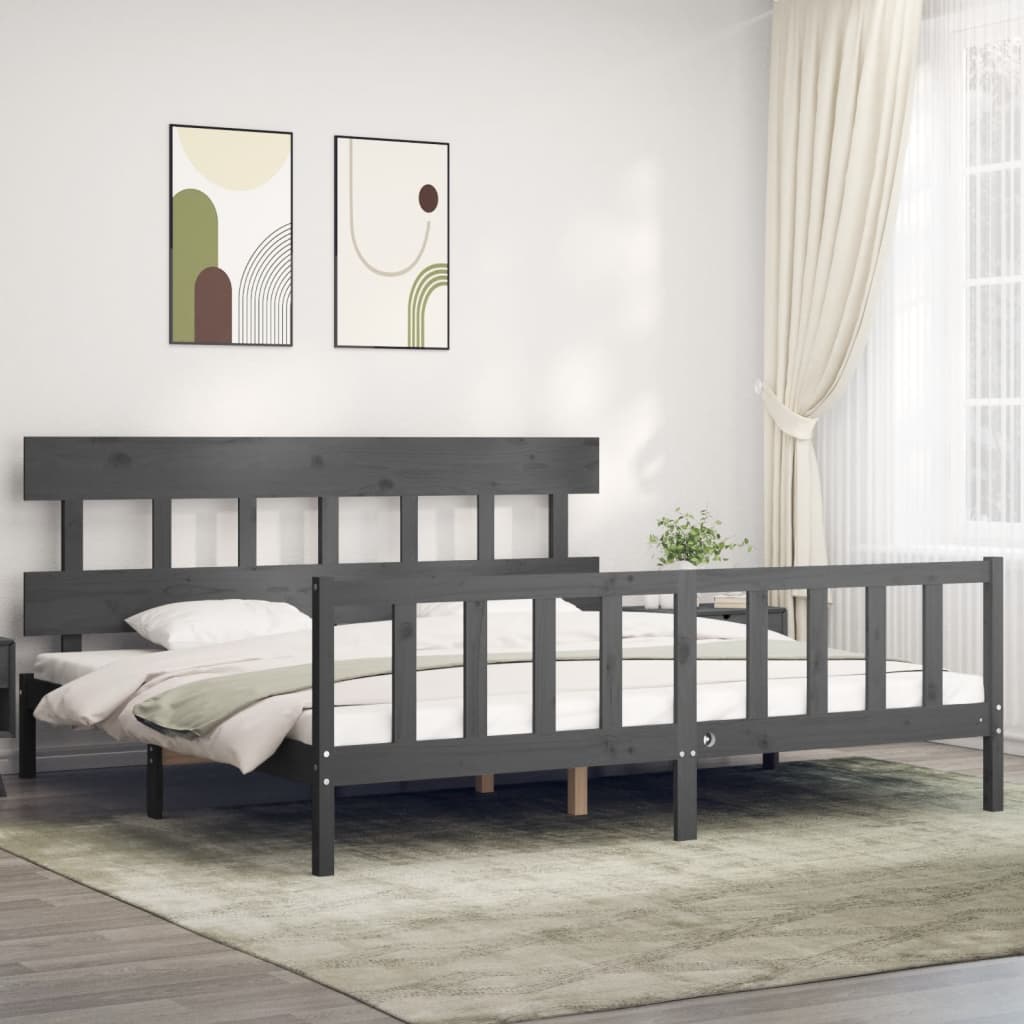 Bed Frame Without Mattress Double Solid Wood Pine