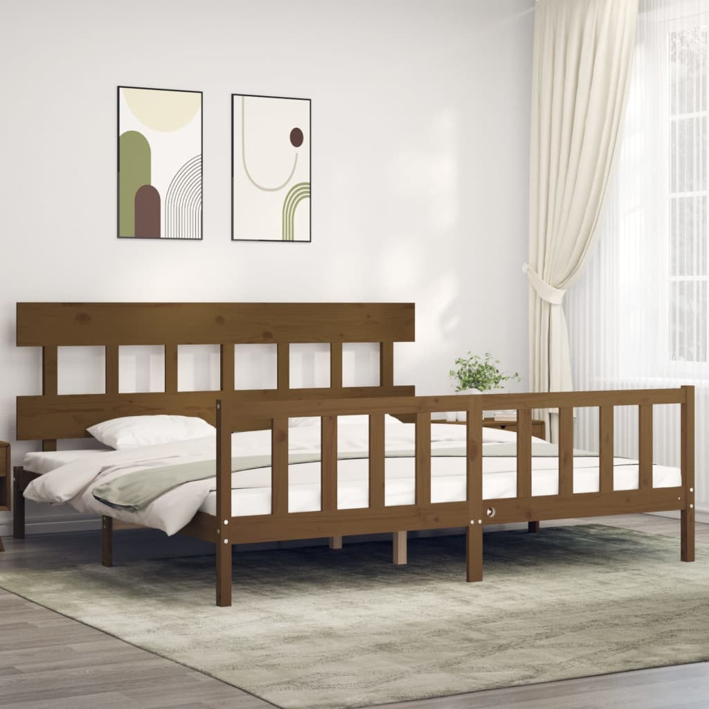 Bed Frame Without Mattress Double Solid Wood Pine