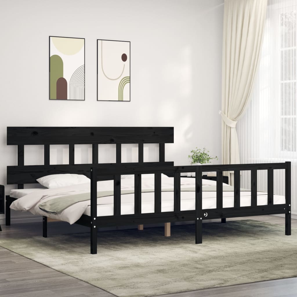 Bed Frame Without Mattress Double Solid Wood Pine