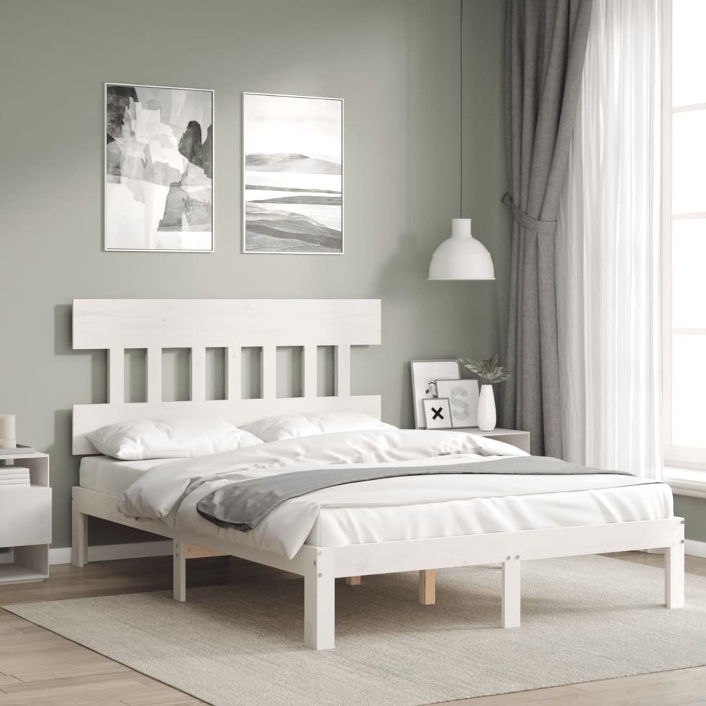 Bed Frame Without Mattress Double Solid Wood Pine