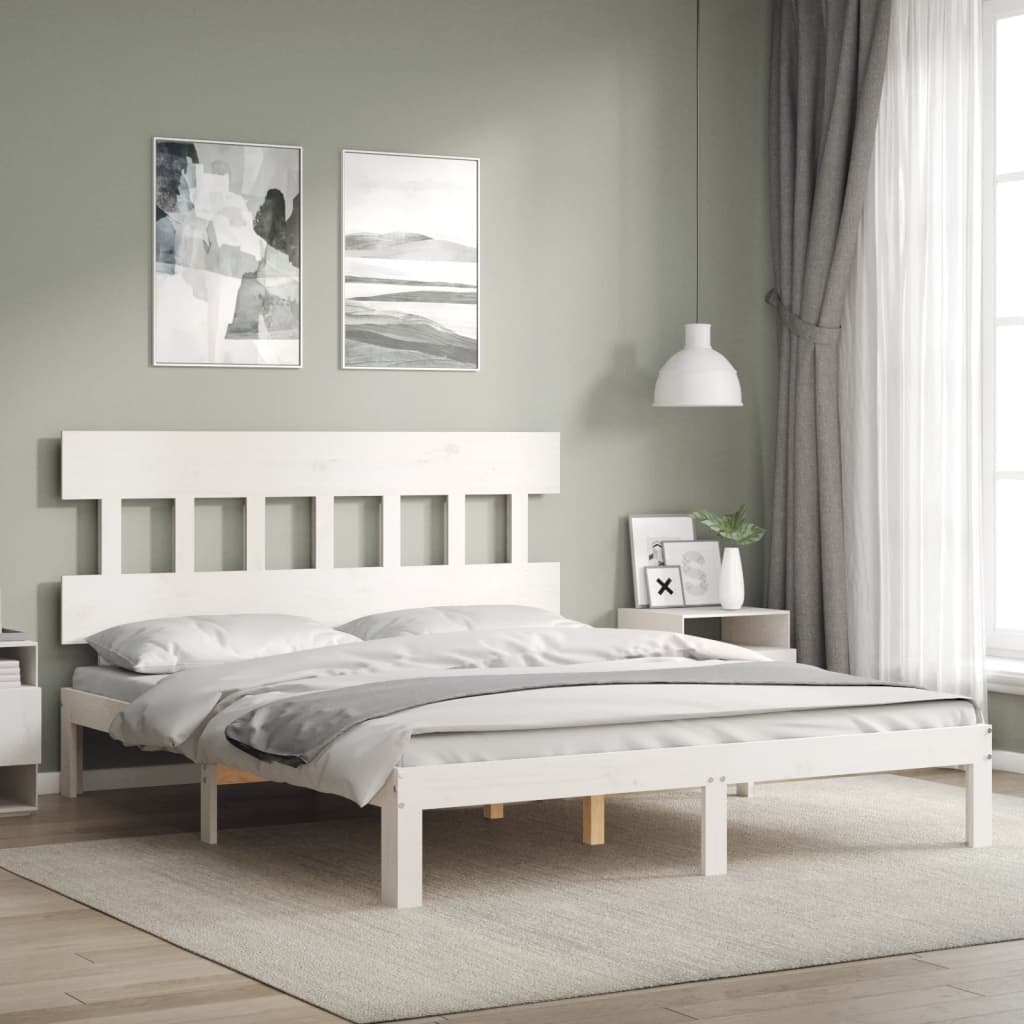 Bed Frame Without Mattress Double Solid Wood Pine