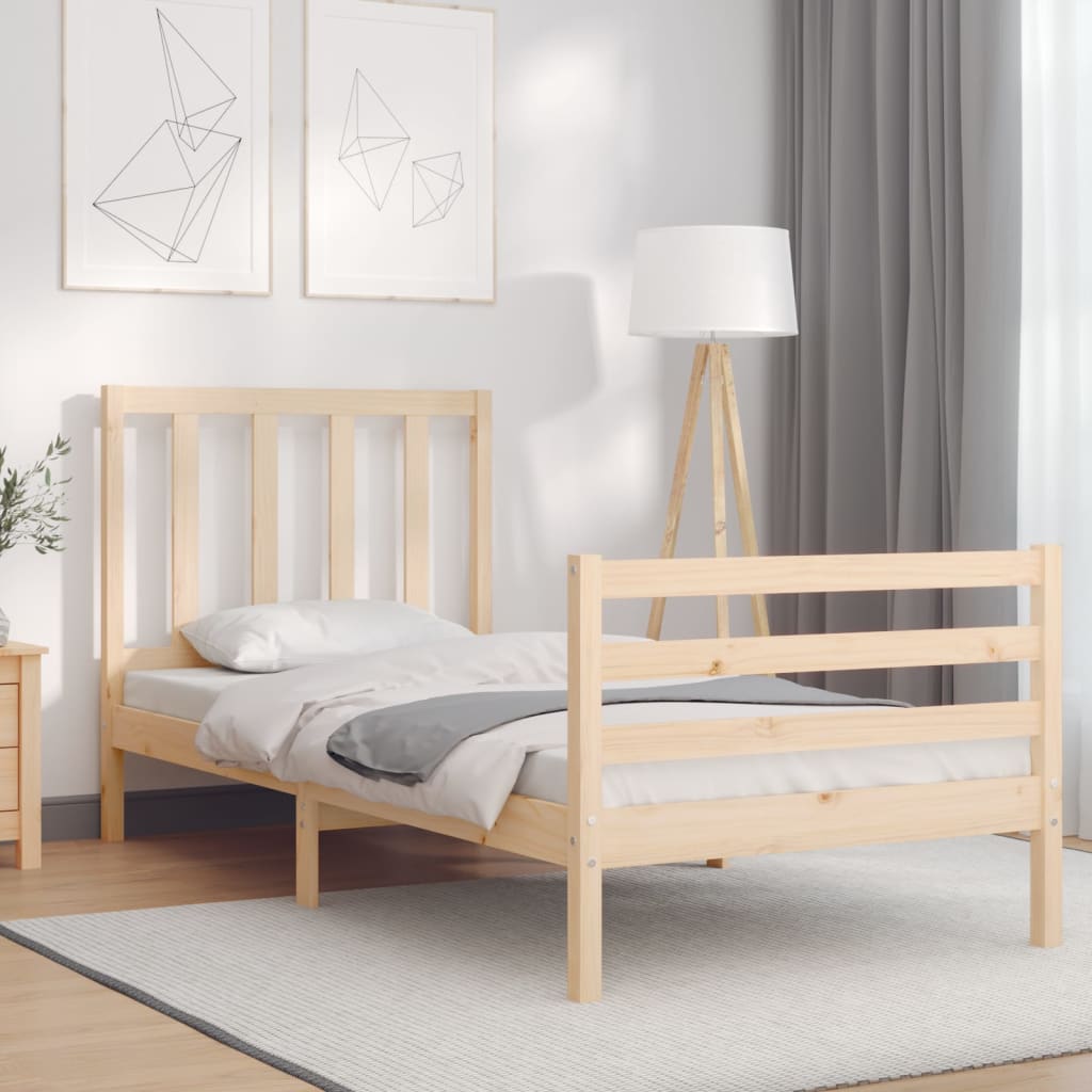 Bed Frame Without Mattress Single Solid Wood Pine