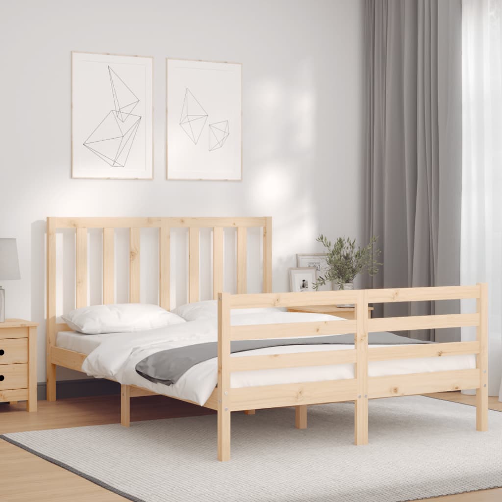 Bed Frame Without Mattress Single Solid Wood Pine