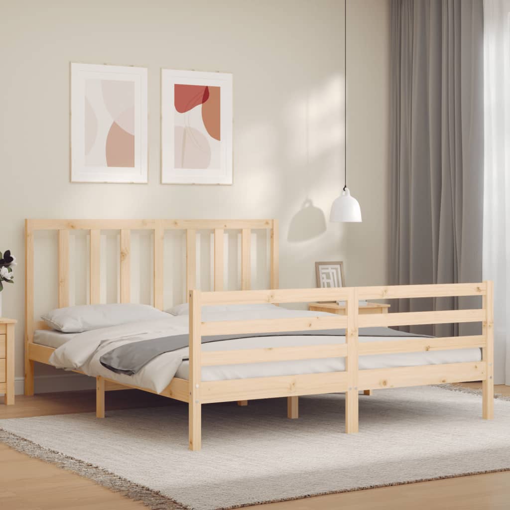 Bed Frame Without Mattress Single Solid Wood Pine