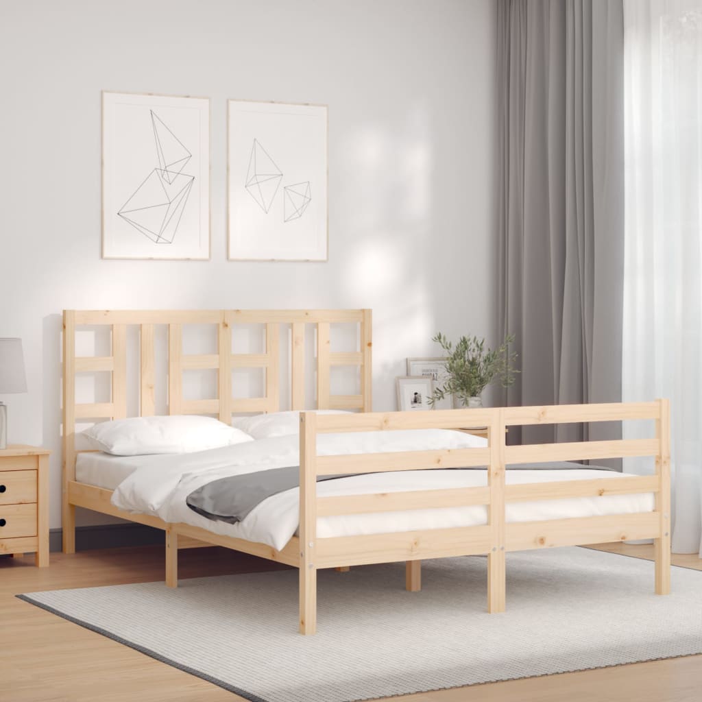 Bed Frame Without Mattress Solid Wood Pine