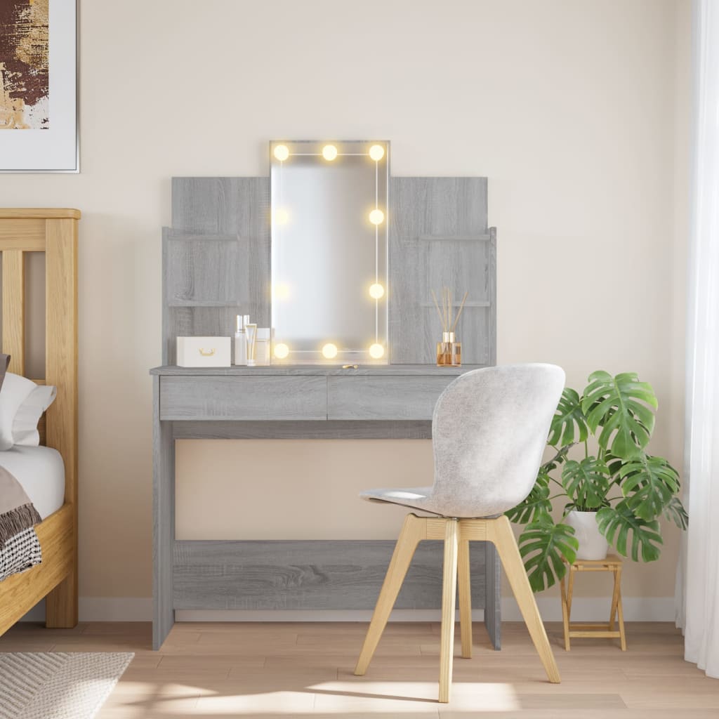 Dressing Table With Led Lights 96X40X142 Cm