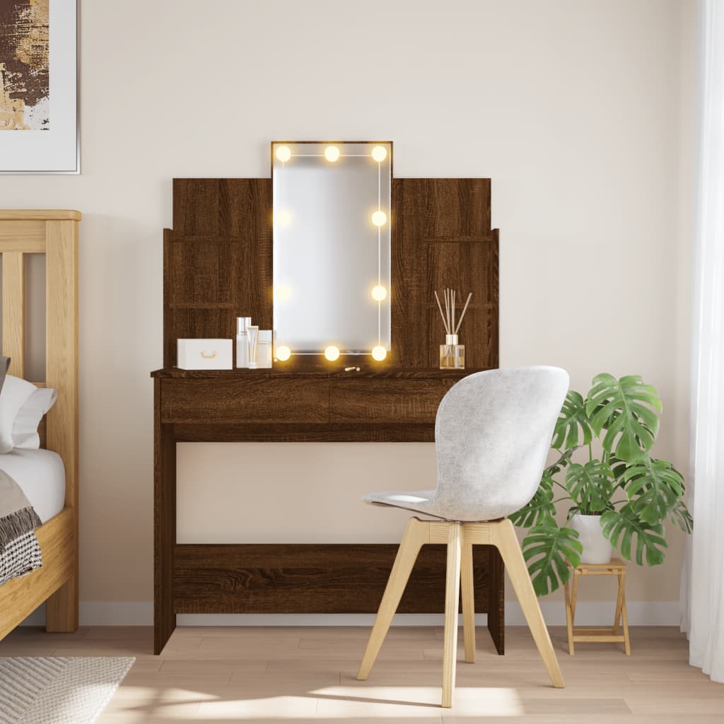 Dressing Table With Led Lights 96X40X142 Cm