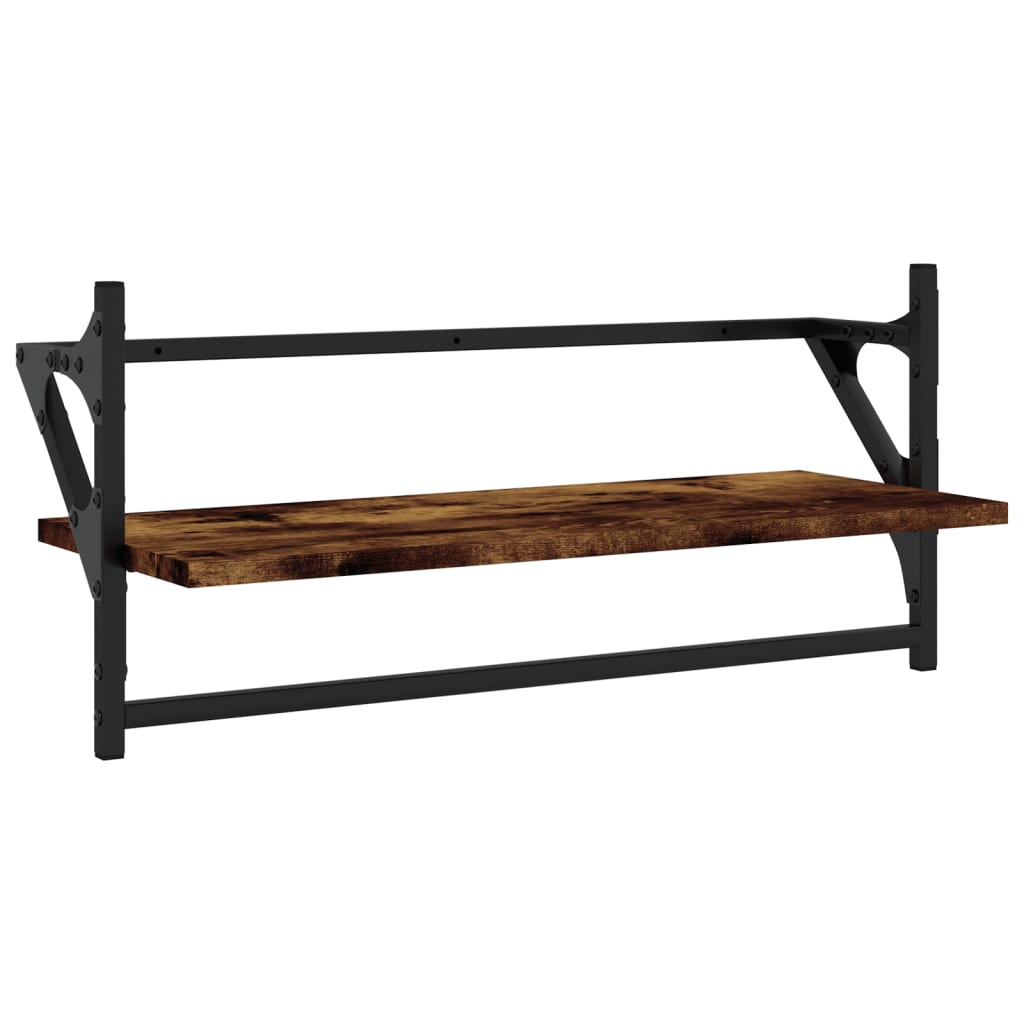 4 Piece Wall Shelf Set With Bars Engineered Wood