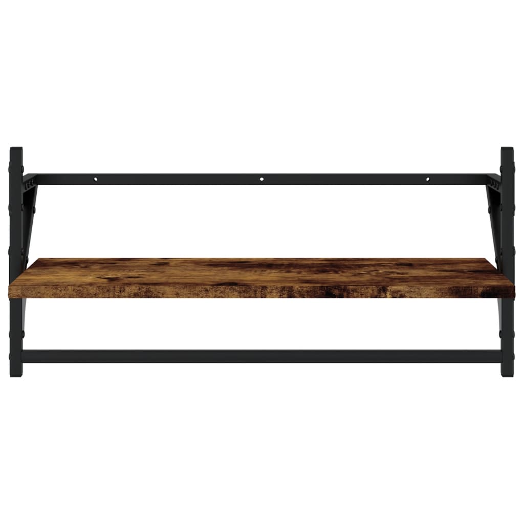 4 Piece Wall Shelf Set With Bars Engineered Wood