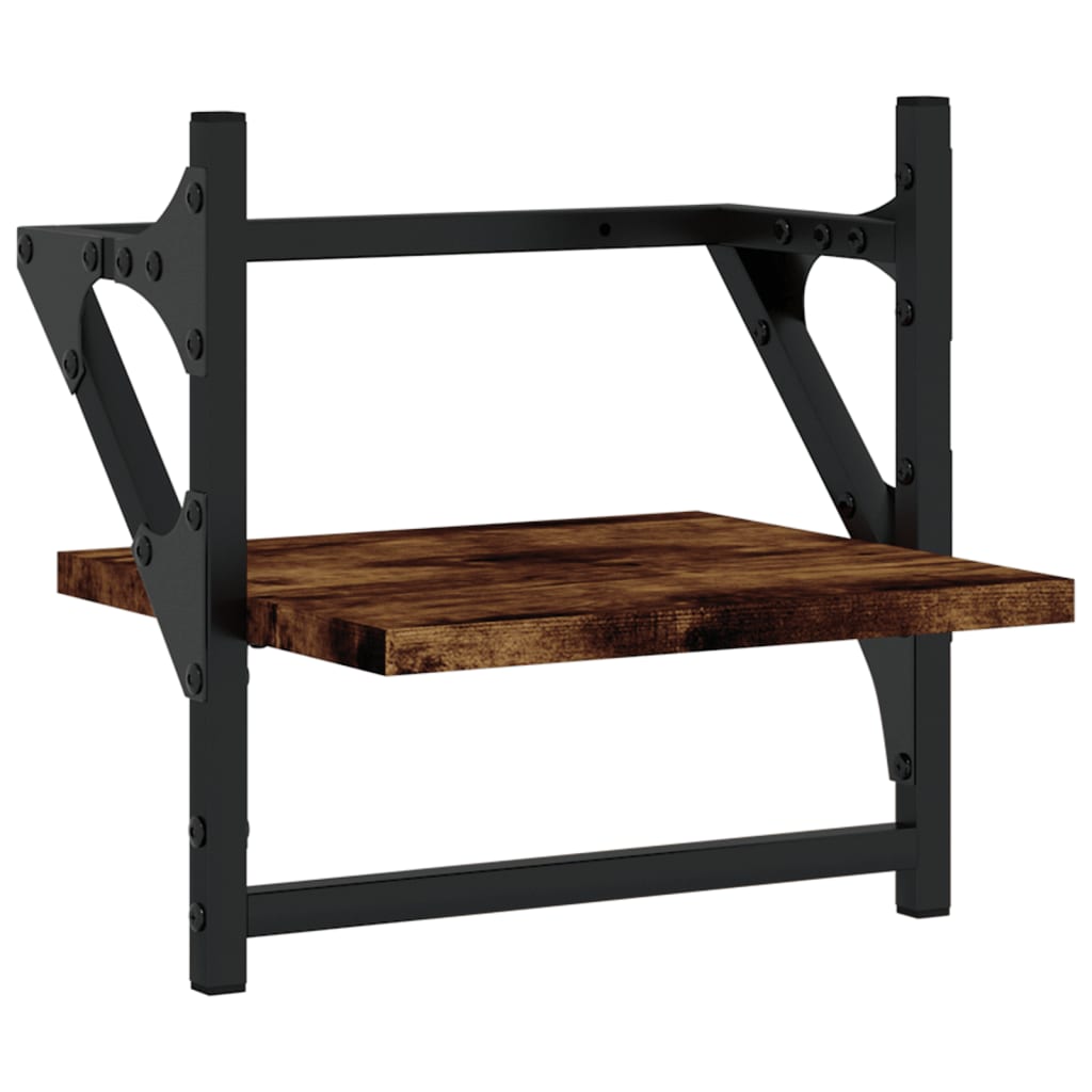 4 Piece Wall Shelf Set With Bars Engineered Wood