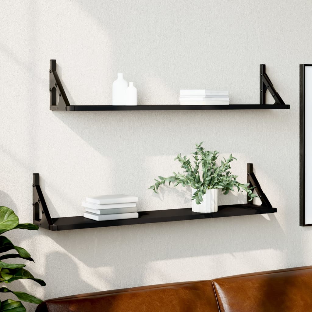 Wall Shelves 2 Pcs Engineered Wood