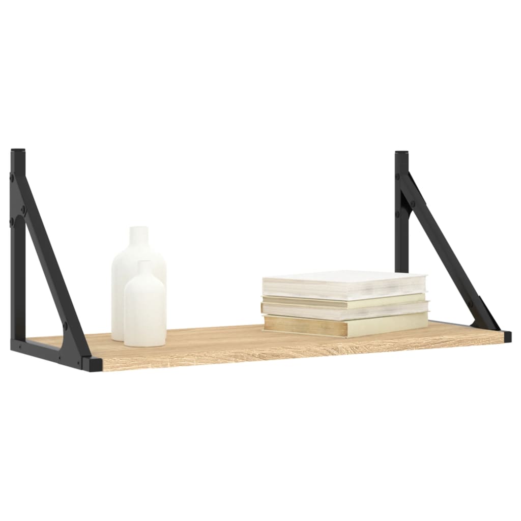 Wall Shelves 2 Pcs Engineered Wood