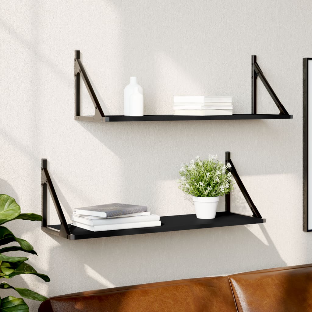 Wall Shelves 2 Pcs Engineered Wood