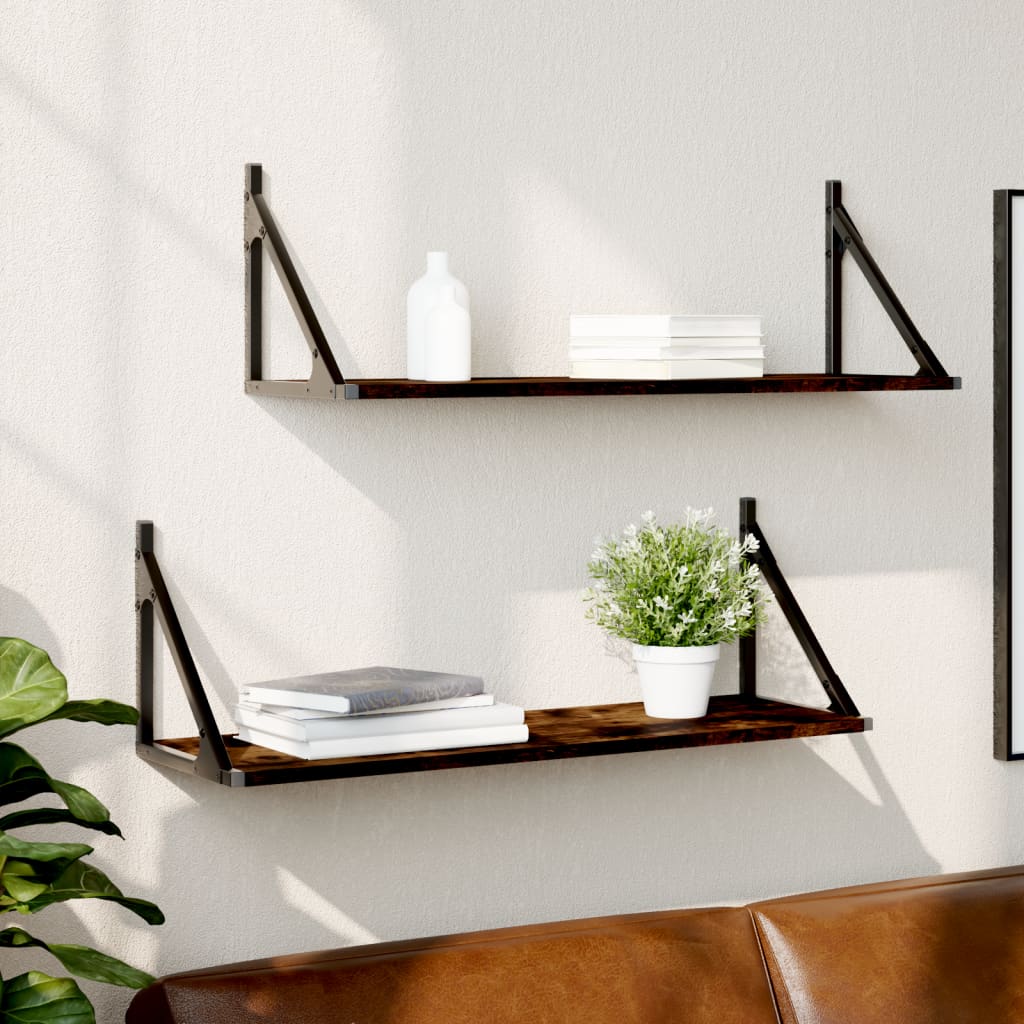 Wall Shelves 2 Pcs Engineered Wood