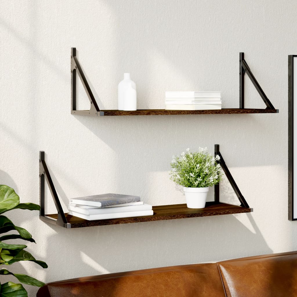Wall Shelves 2 Pcs Engineered Wood