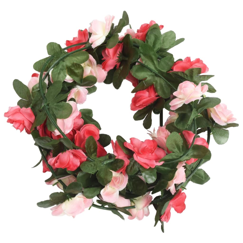 Christmas Flower Garlands 6 Pcs Spring Rose 250 Cm