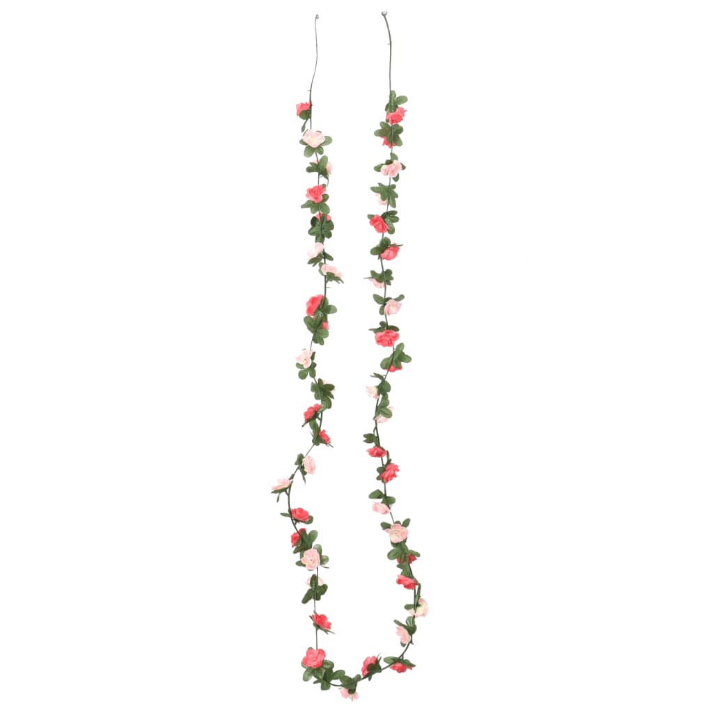Christmas Flower Garlands 6 Pcs Spring Rose 250 Cm